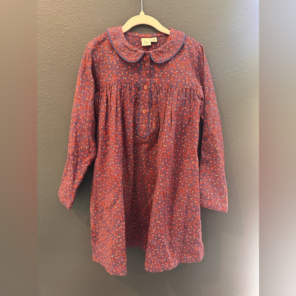 Bloom Red and Blue Patterned Kids Blouse